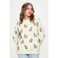 BUNNY PRINT SWEATSHIRT-Tops-SM WARDROBE-SMALL-Coriander