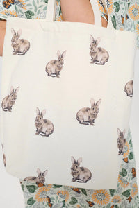 BUNNY PRINT TOTE BAG-Bags & Wallets-SM WARDROBE-Coriander