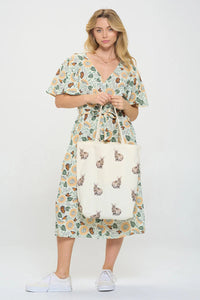 BUNNY PRINT TOTE BAG-Bags & Wallets-SM WARDROBE-Coriander