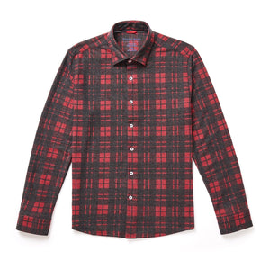 BURGUNDY LUMBERJACK JERSEY SHIRT-Shirts & Tops-STONE ROSE-Coriander