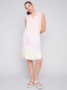 BUTTON DOWN SHIRT DRESS-Dresses-CHARLIE B-XSMALL-HARMONY-Coriander