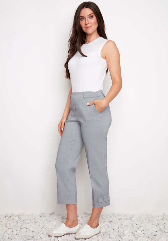 BUTTON-TAB CROPPED PANT | STRIPE TECHNO-Bottoms-UP!-2-NAVY-Coriander