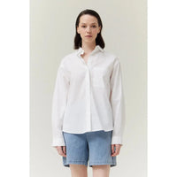 BUTTON UP BLOUSE | OFF WHITE-Tops-GRADE AND GATHER-SMALL-OFF WHITE-Coriander