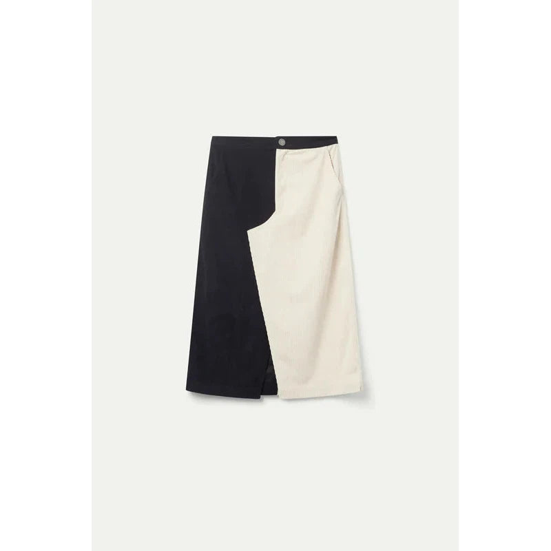 B&W CORDUROY MIDI SKIRT-Bottoms-COMPANIA FANTASTICA-Coriander