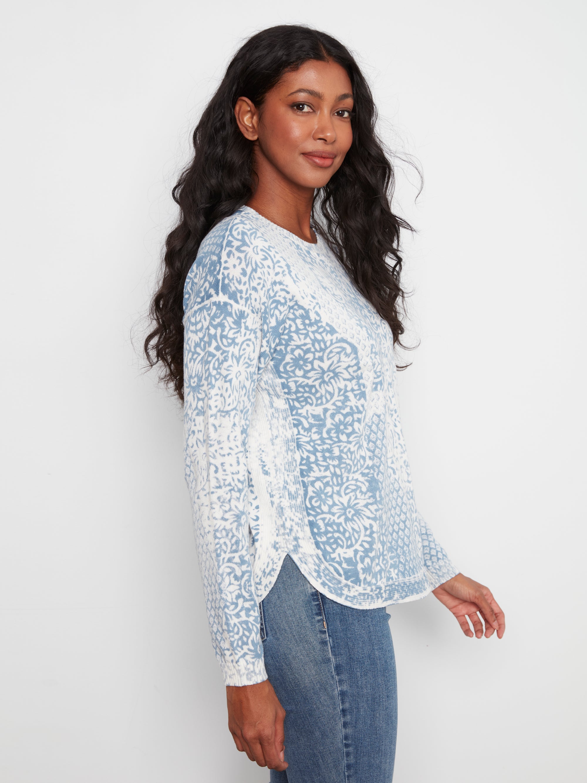 PULLOVER SWEATER | CREW NECK: DAMASK
