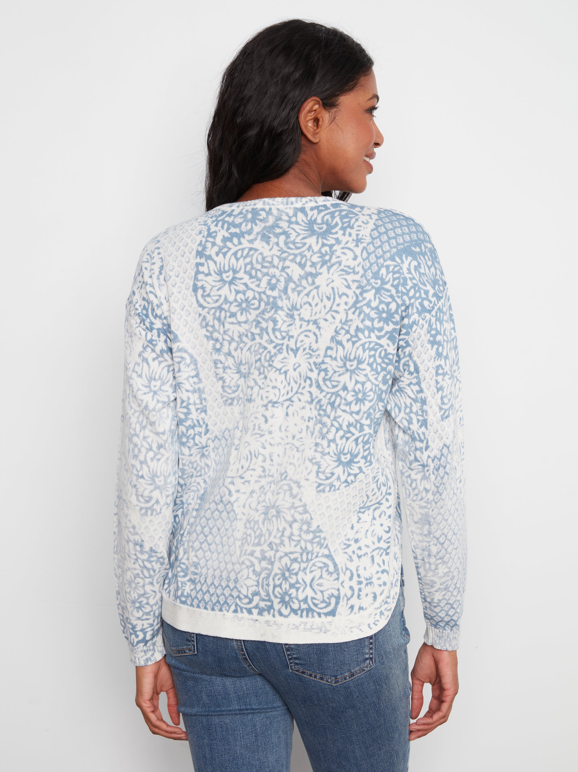PULLOVER SWEATER | CREW NECK: DAMASK