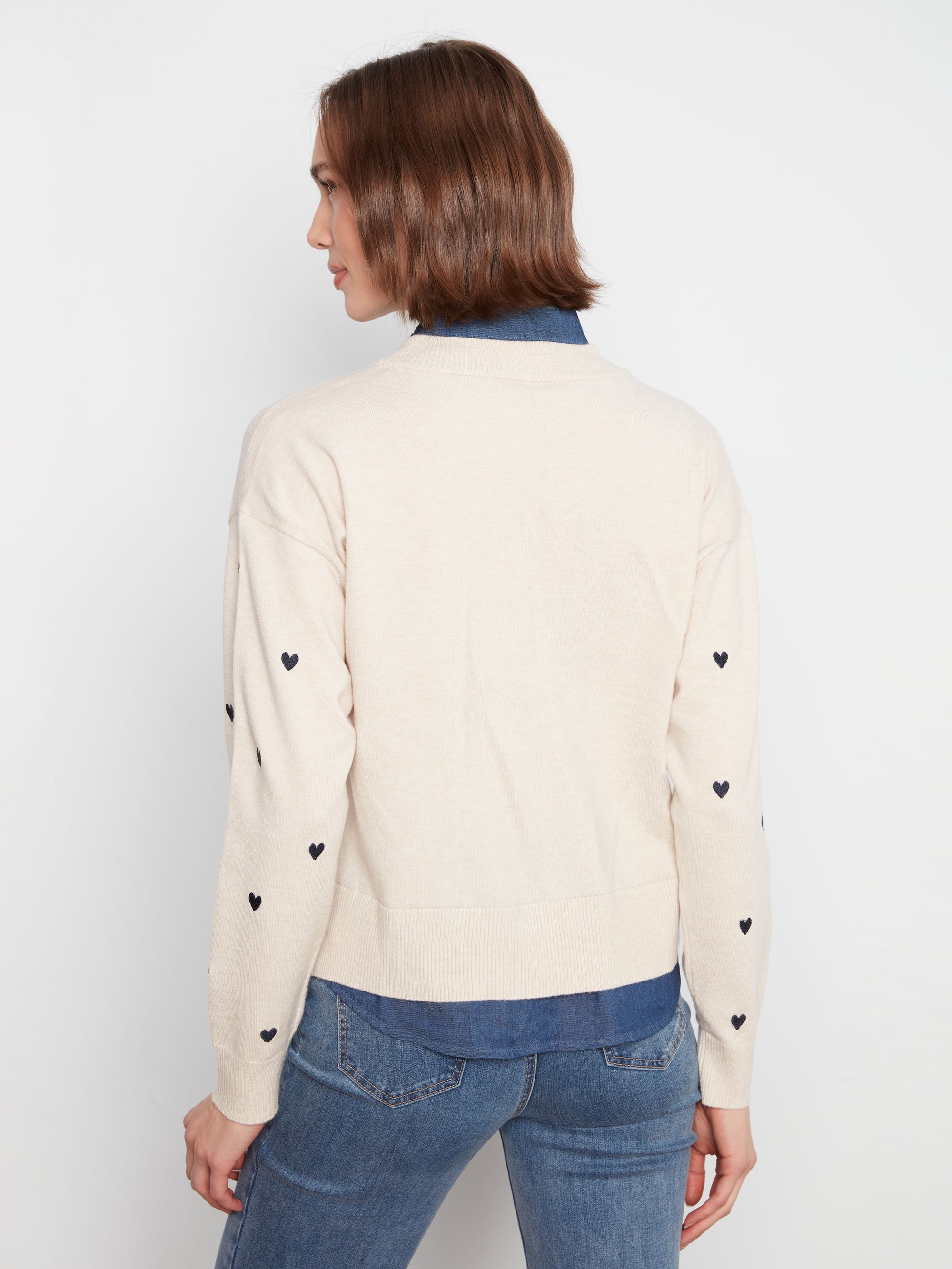 L/S FOOLER SWEATER | V-NECK + SHIRT COLLAR