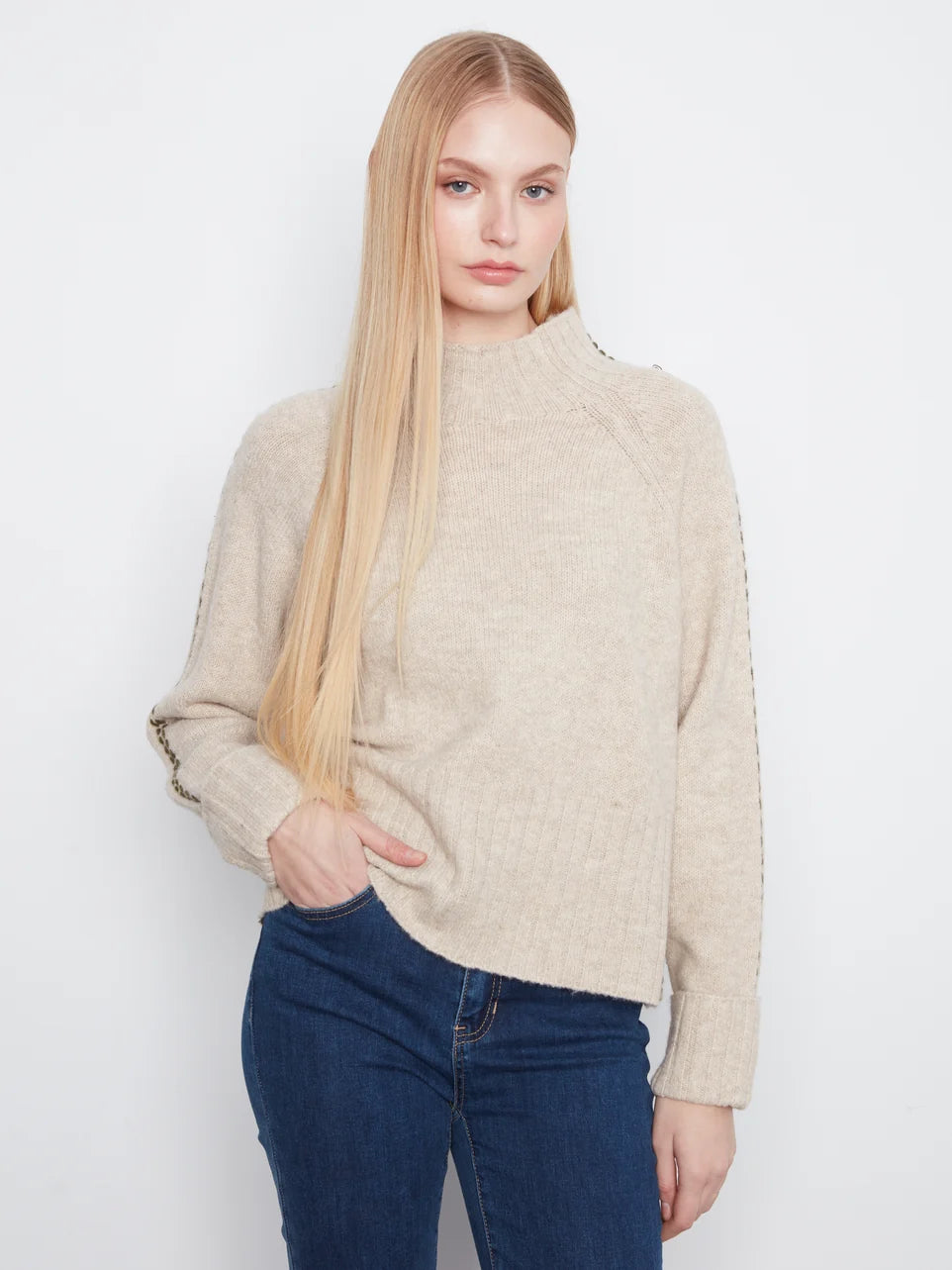 L/S PULLOVER SWEATER | RAGLAN SLEEVE MOCK NECK