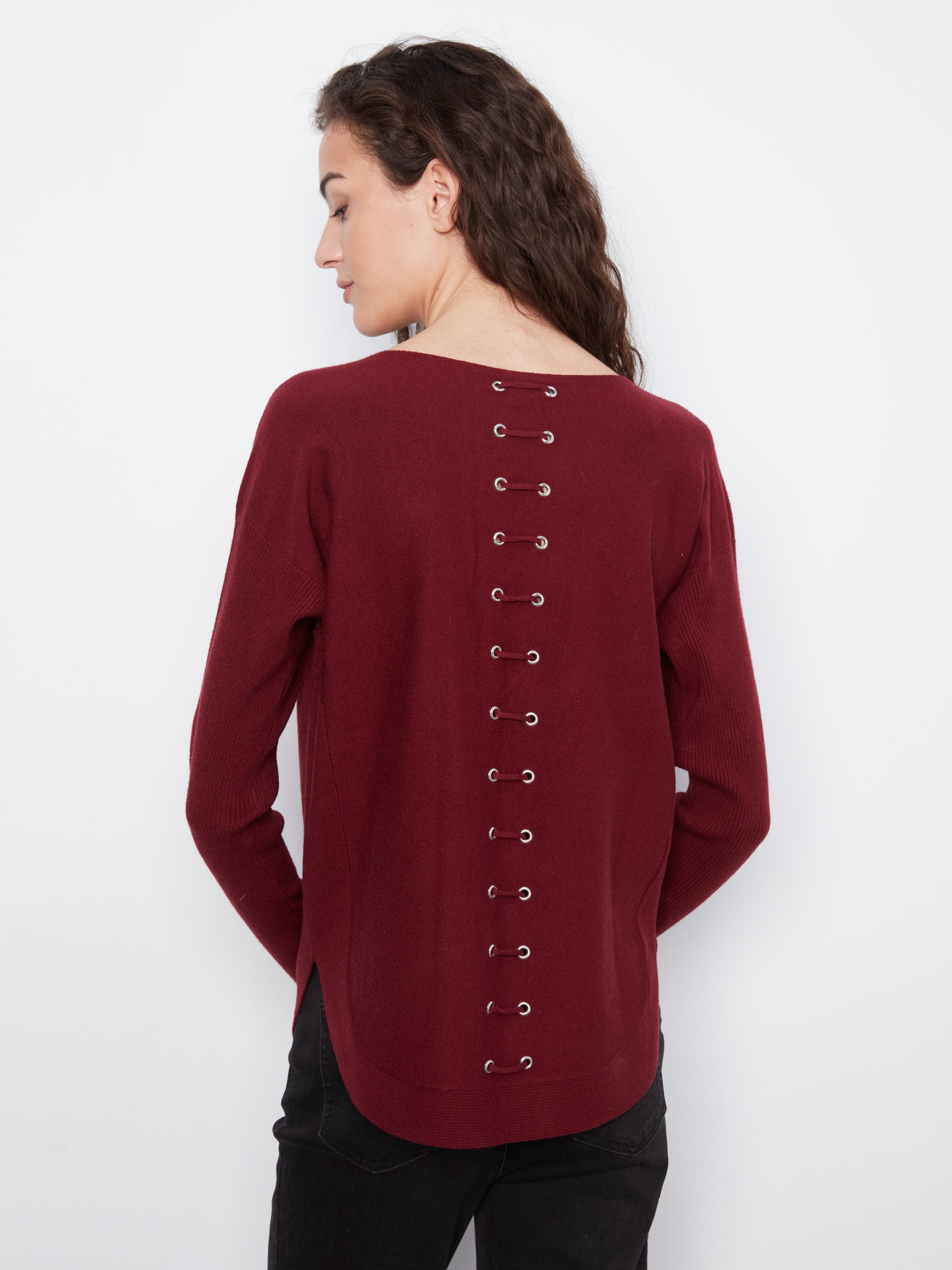 PULLOVER SWEATER | BOATNECK EYELET