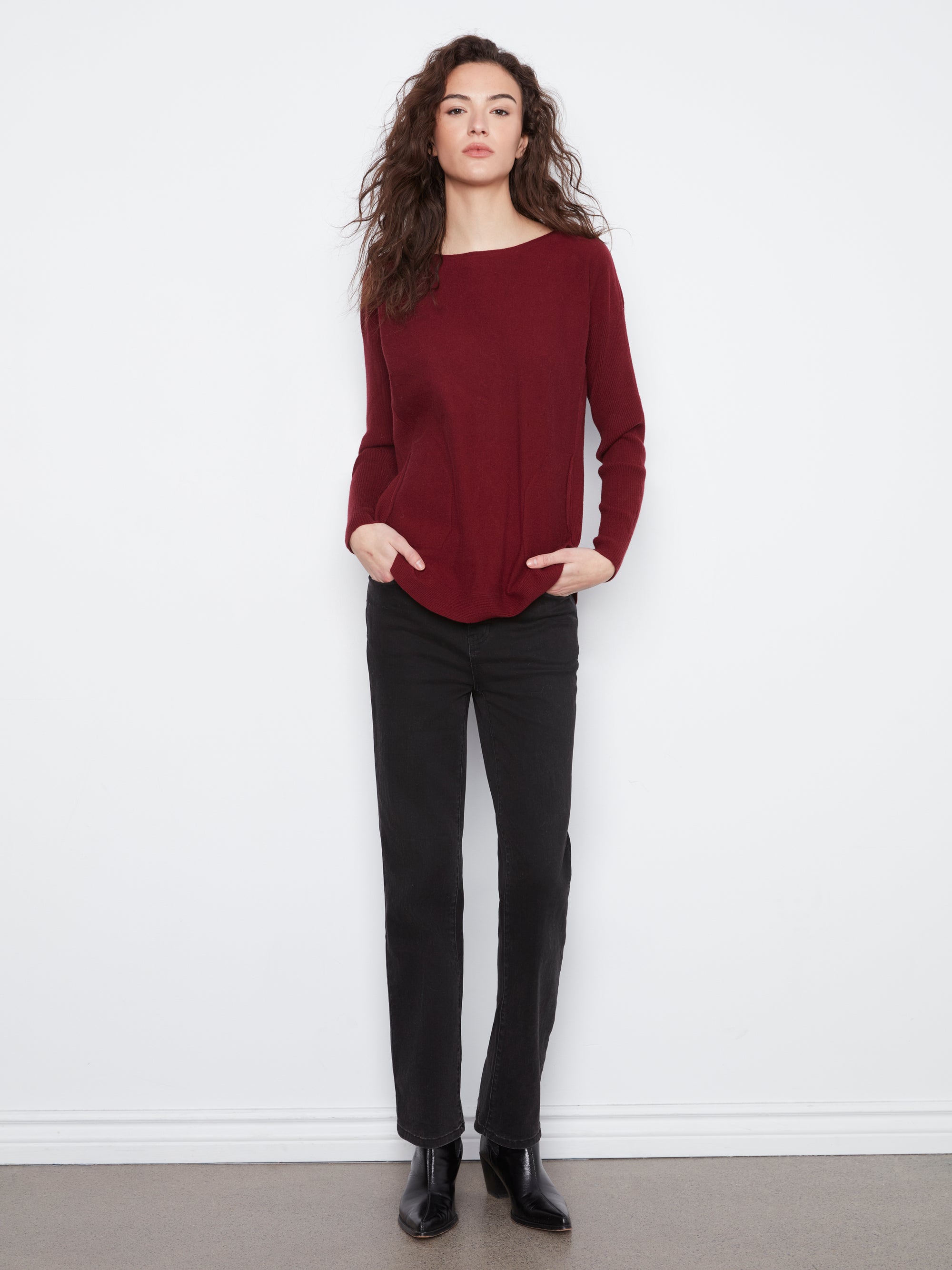 PULLOVER SWEATER | BOATNECK EYELET