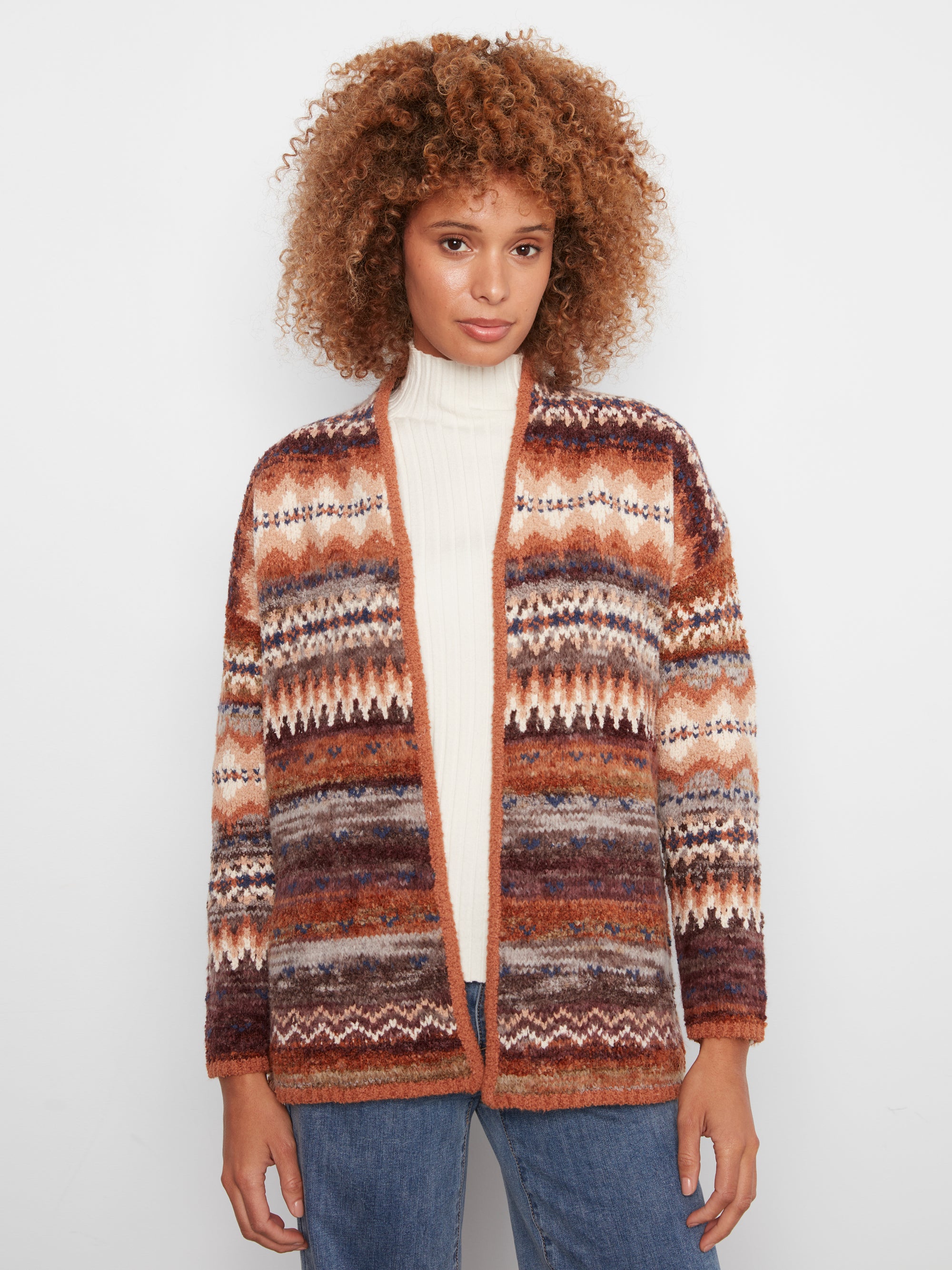 OPEN CARDI | SPACE DYE: RAISIN