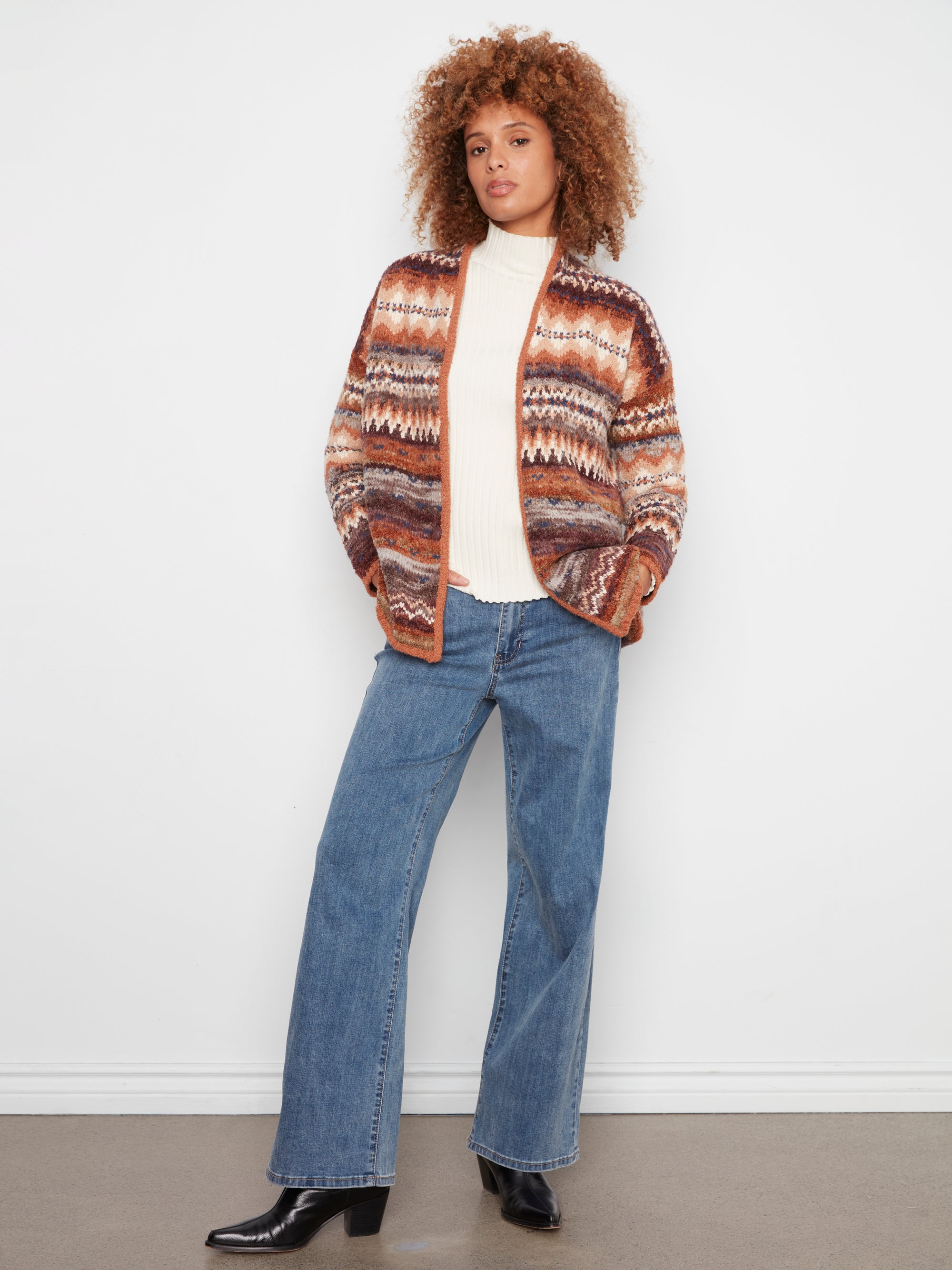 OPEN CARDI | SPACE DYE: RAISIN