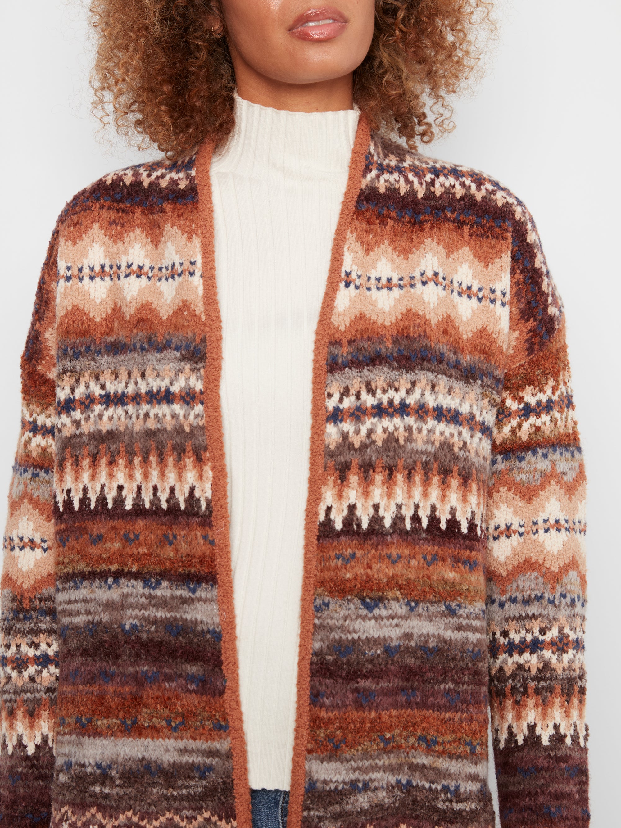 OPEN CARDI | SPACE DYE: RAISIN