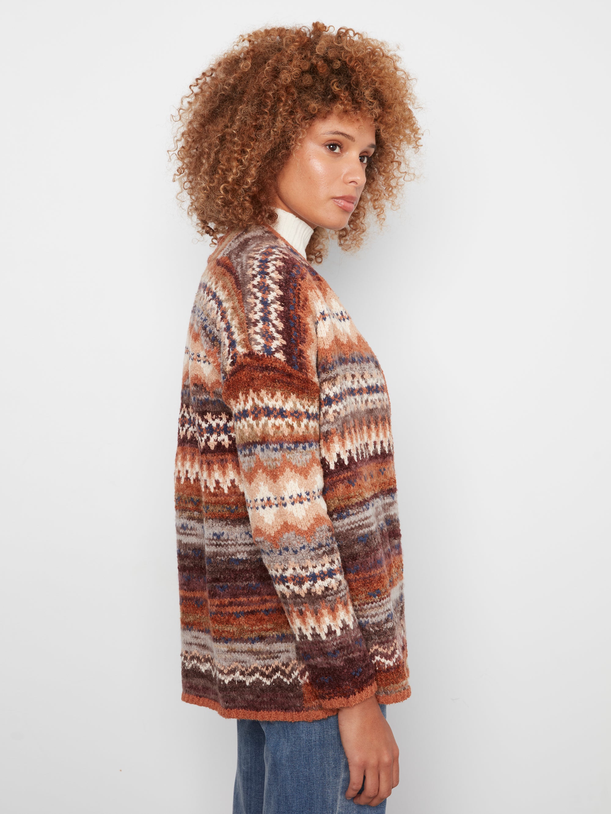OPEN CARDI | SPACE DYE: RAISIN