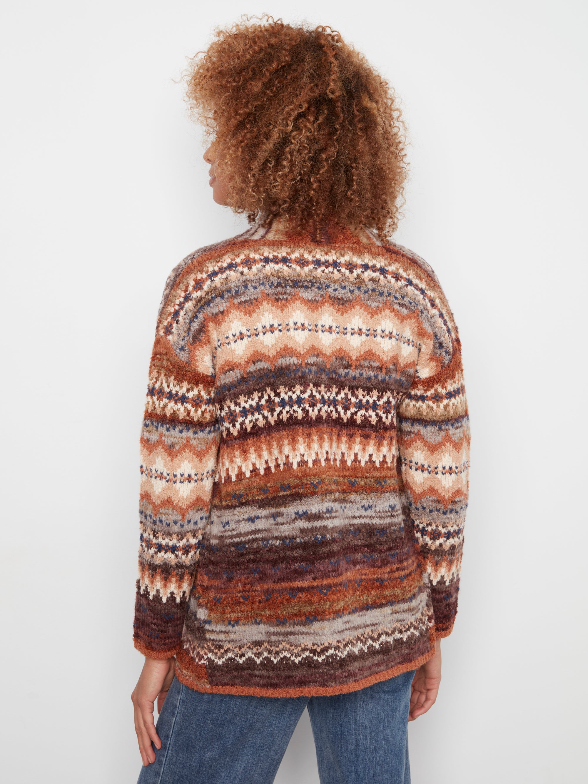 OPEN CARDI | SPACE DYE: RAISIN