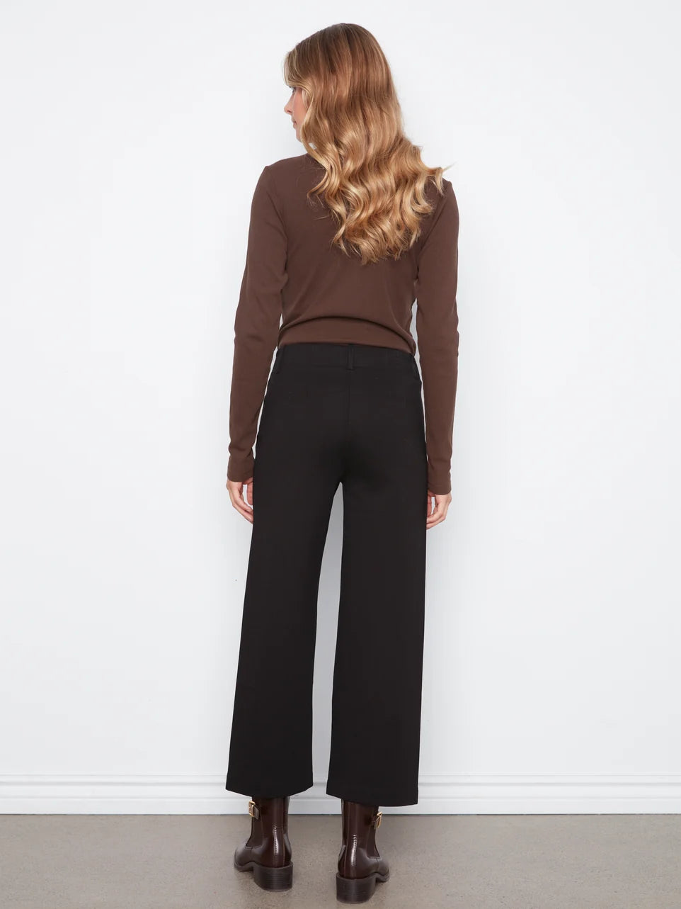 WIDE LEG TROUSERS | PATCH POCKET: BLACK