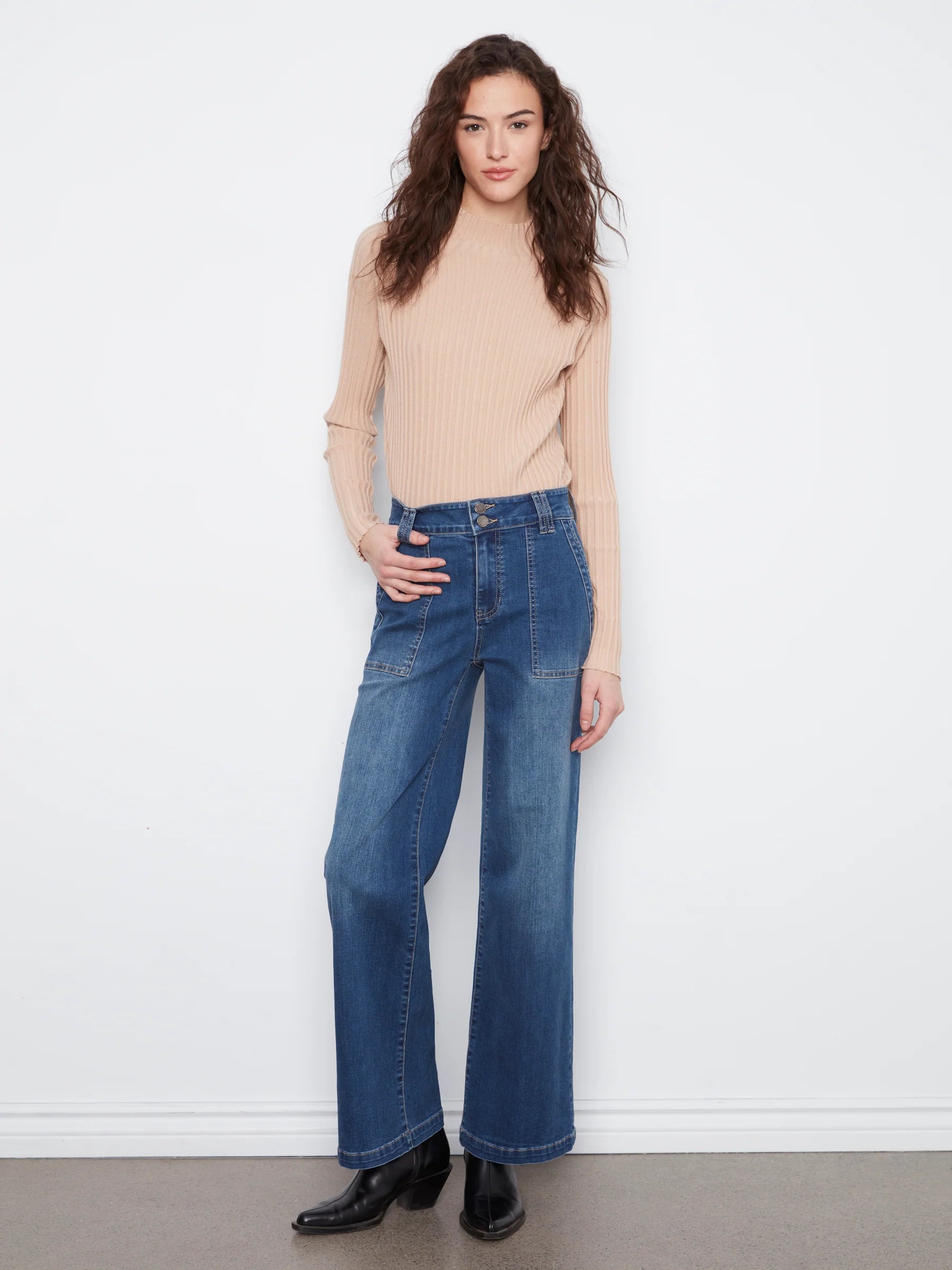 WIDE LEG JEANS | PATCH POCKETS