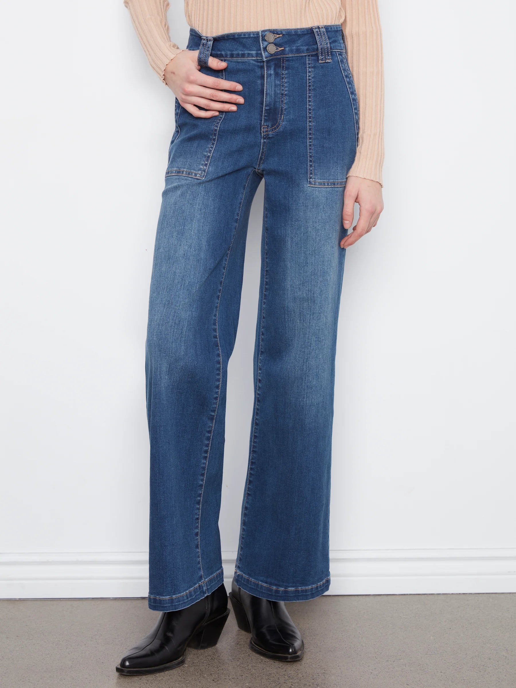 WIDE LEG JEANS | PATCH POCKETS
