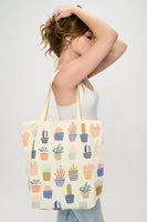 CACTUS ALL OVER TOTE BAG-Bags & Wallets-SM WARDROBE-Coriander