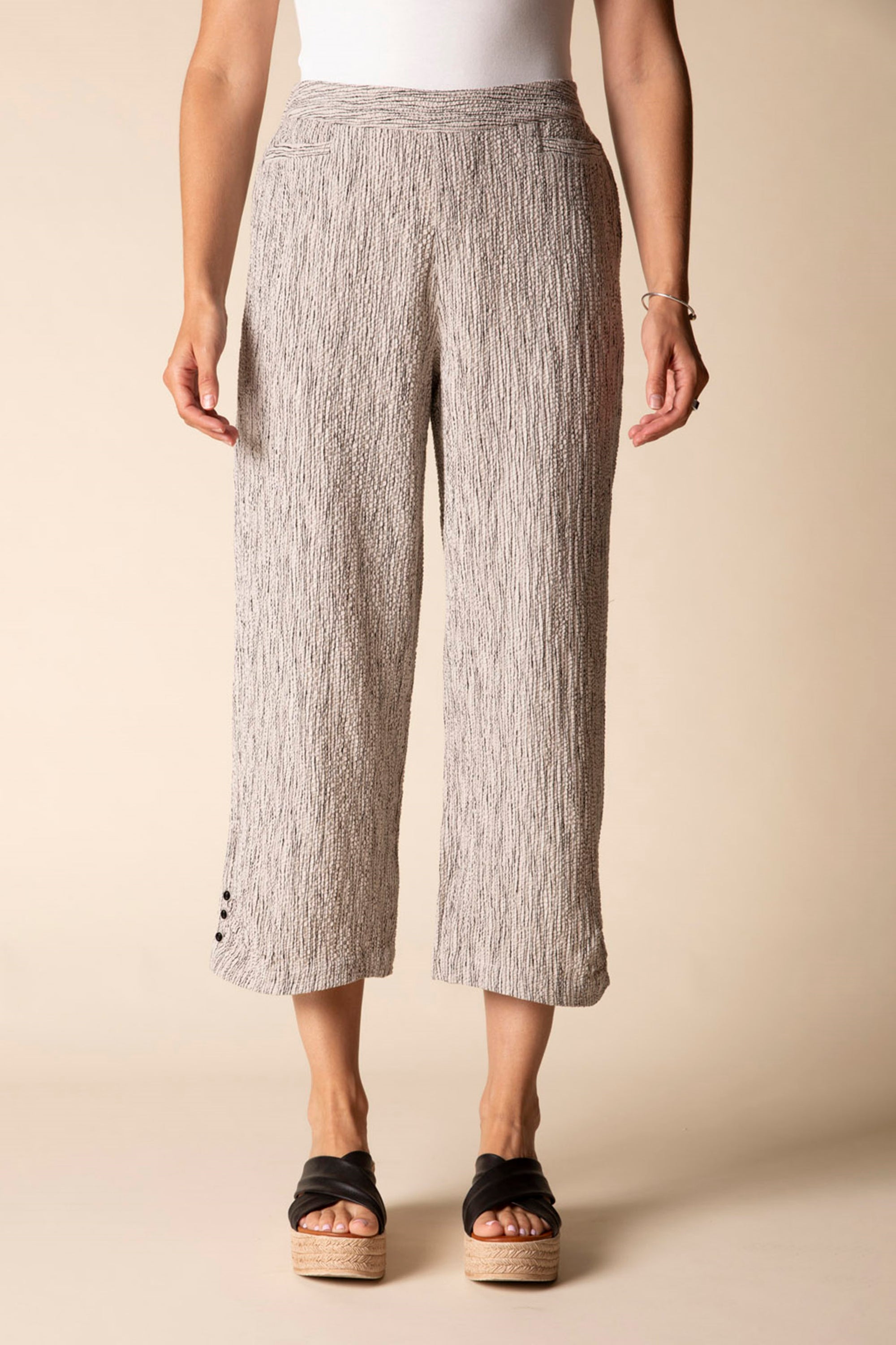 CAPRI PANT | PLEAT BUTTON-Bottoms-HABITAT-SMALL-WILLOW-Coriander