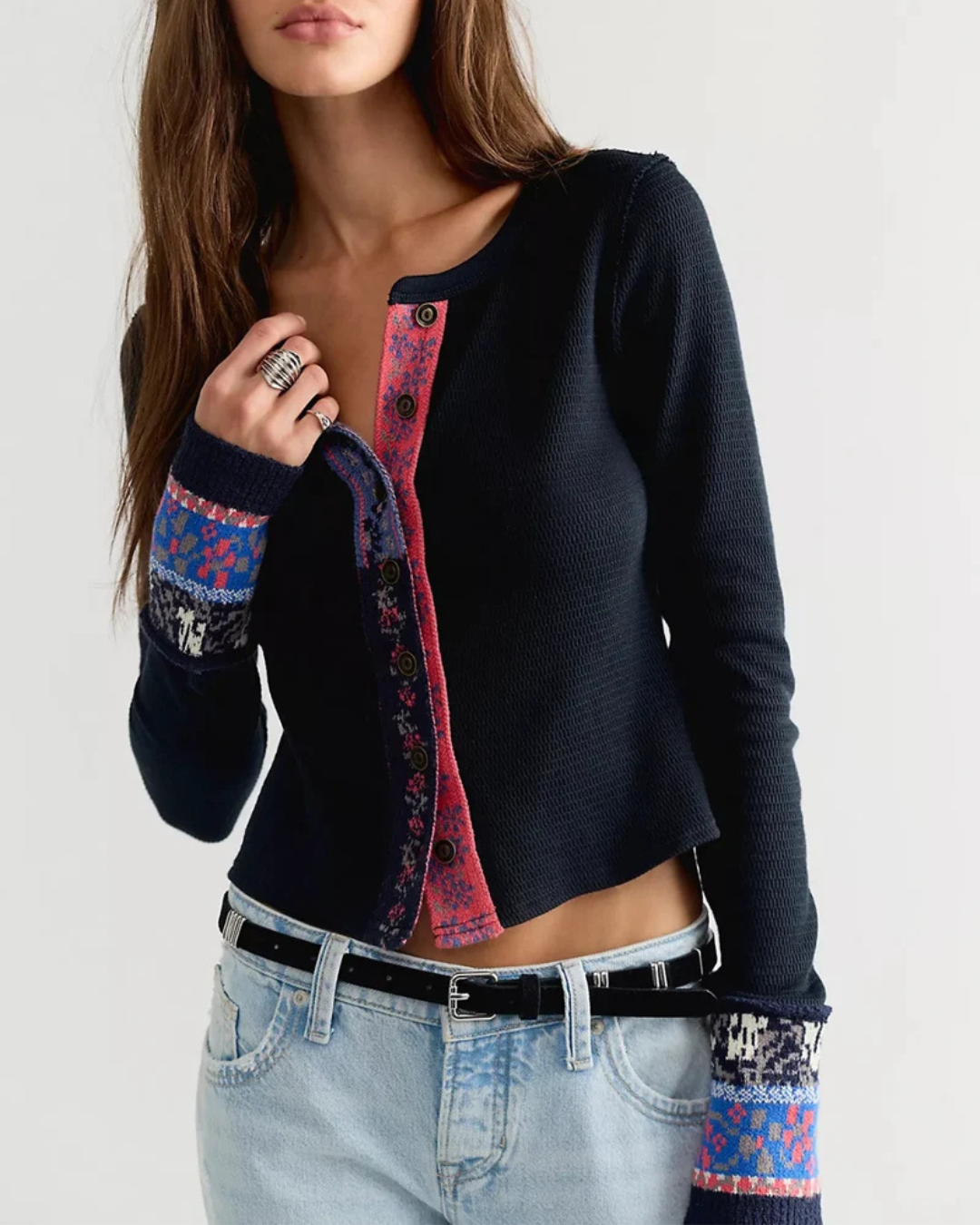 CARDI | WTF NOA: CHARCOAL-Jackets & Sweaters-FREE PEOPLE-XSMALL-CHARCOAL COMBO-Coriander
