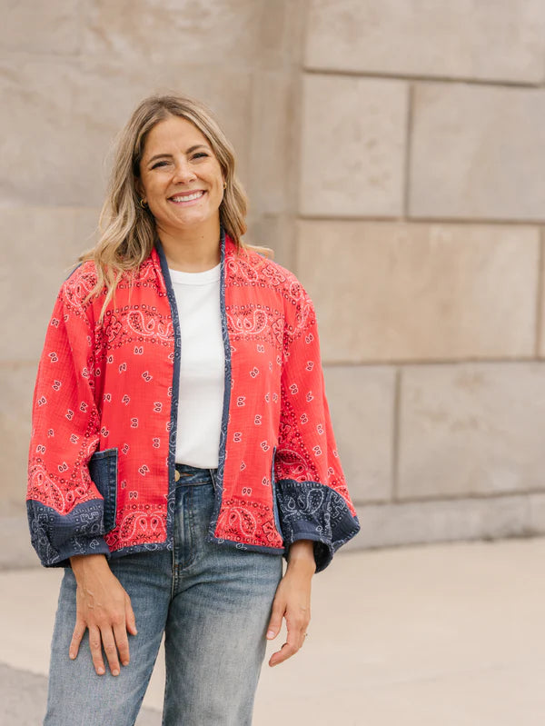 CARDIGAN | BANDANA MIX-Jackets & Sweaters-SHANNON PASSERO-Coriander