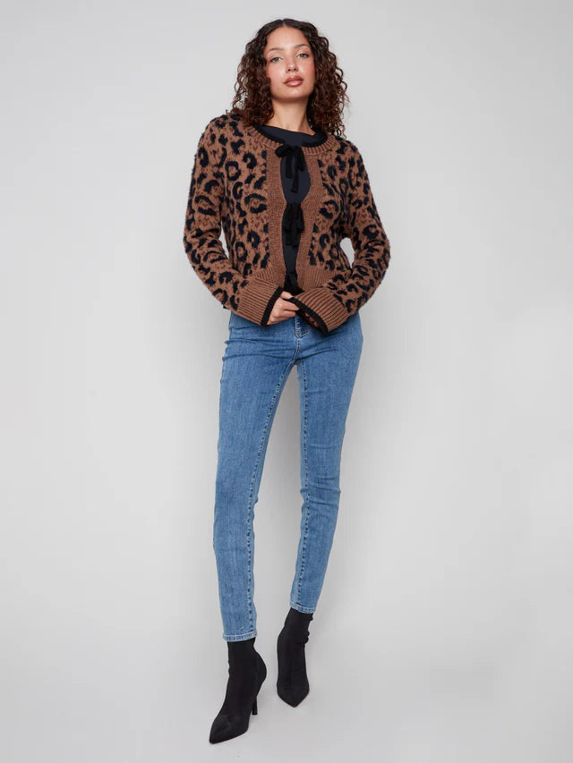 CARDIGAN | BOW TIE FRONT-Jackets & Sweaters-CHARLIE B-Coriander