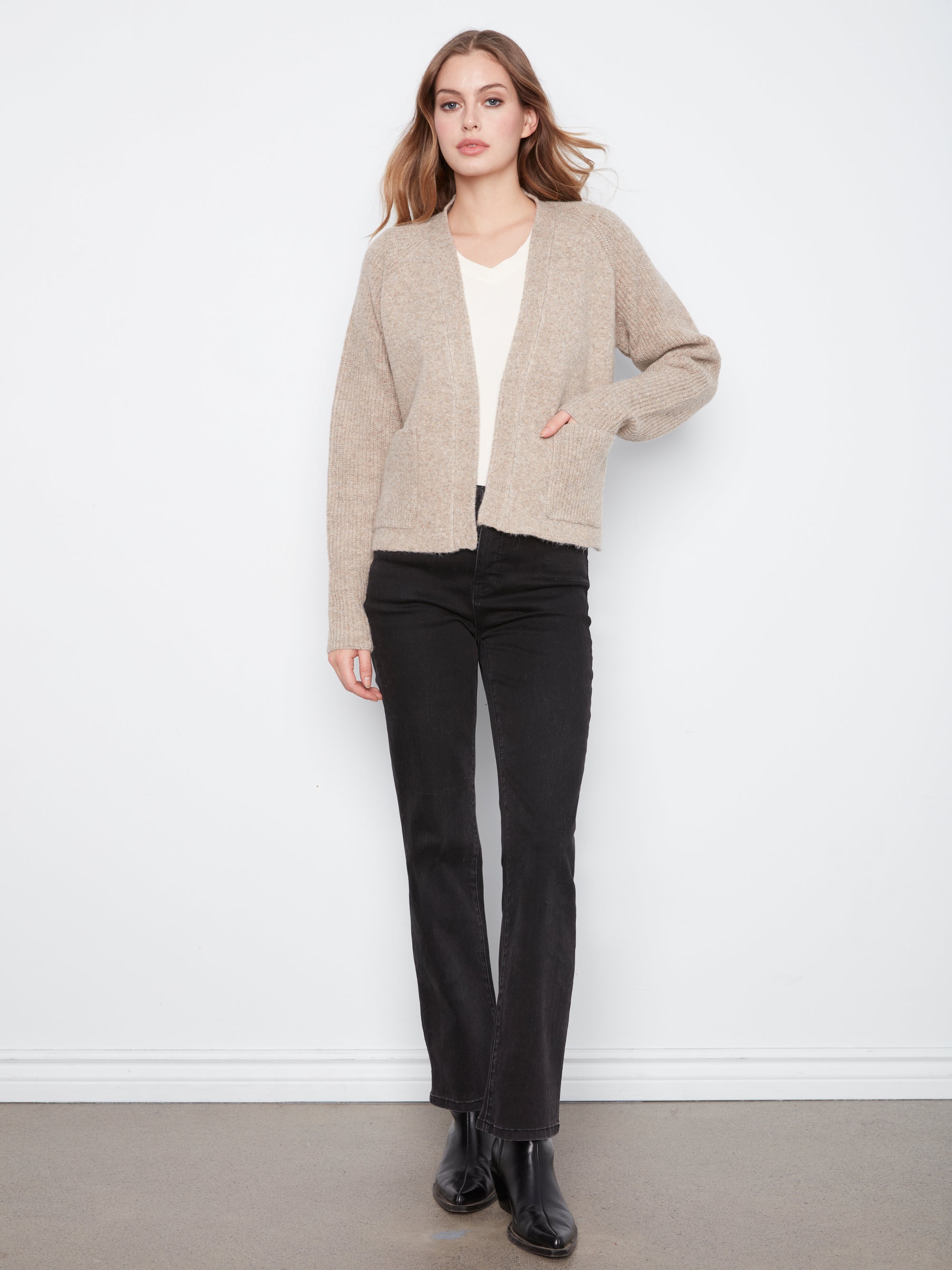 CARDIGAN | FLAP POCKET-Jackets & Sweaters-CHARLIE B-Coriander
