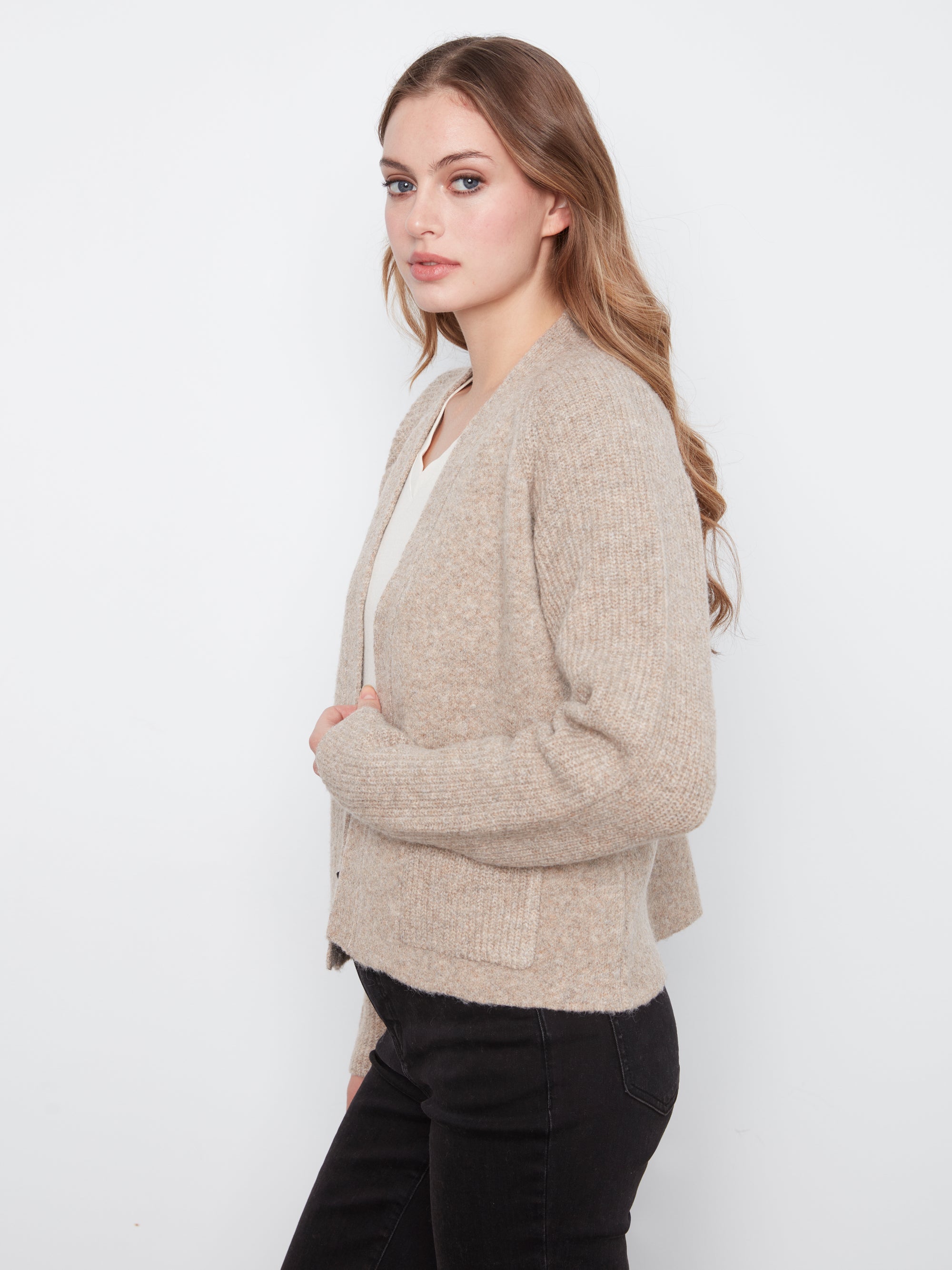 CARDIGAN | FLAP POCKET-Jackets & Sweaters-CHARLIE B-Coriander