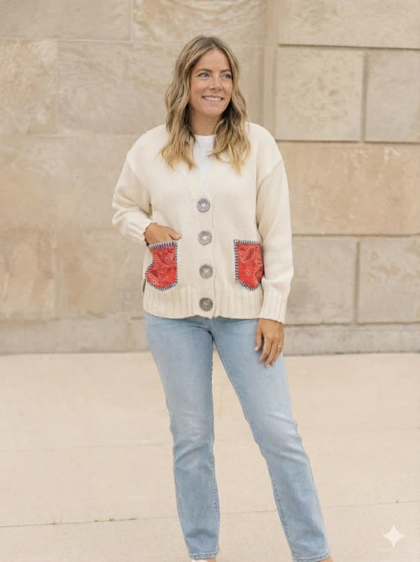 CARDIGAN | GROOVE FLOWER-Jackets & Sweaters-SHANNON PASSERO-Coriander