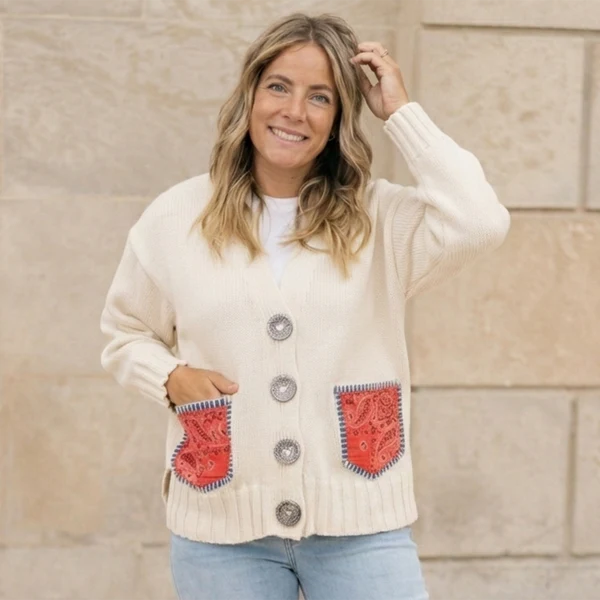 CARDIGAN | GROOVE FLOWER-Jackets & Sweaters-SHANNON PASSERO-ONE-CREAM-Coriander