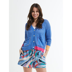 CARDIGAN | HOLEY-Jackets & Sweaters-ZAKET & PLOVER-XSMALL-BLUE-Coriander