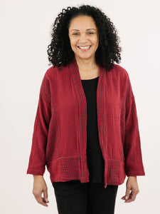 CARDIGAN JACKET | ASHLEY-Jackets & Sweaters-SHANNON PASSERO STORE-SMALL-MED-RHUBARB-Coriander