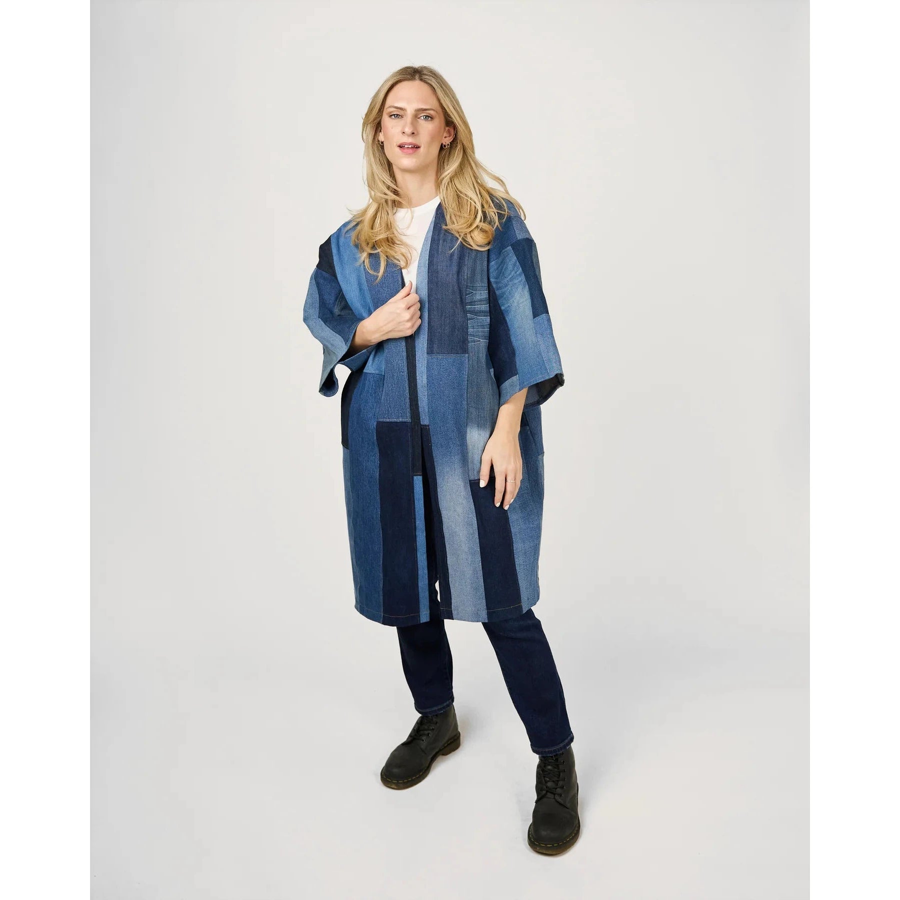 CARDIGAN JACKET | TAPIZ: DENIM O/S-Jackets & Sweaters-SHANNON PASSERO-Coriander