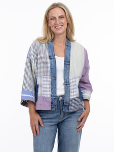 CARDIGAN JACKET | ZOE-Jackets & Sweaters-SHANNON PASSERO-ONE-PATCHWORK-Coriander
