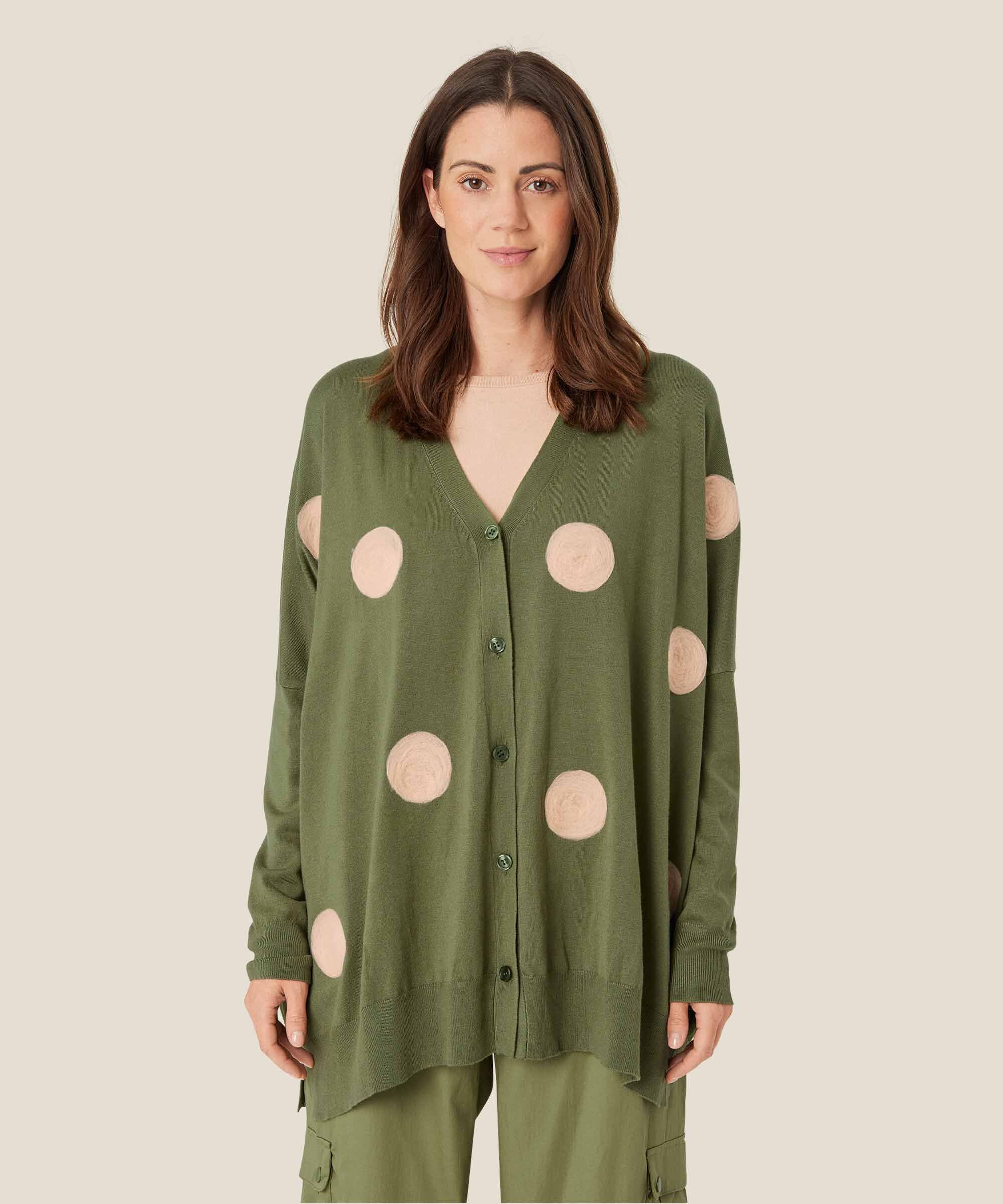 CARDIGAN | LINA-Jackets & Sweaters-MASAI-XSMALL-LODEN GREEN-Coriander