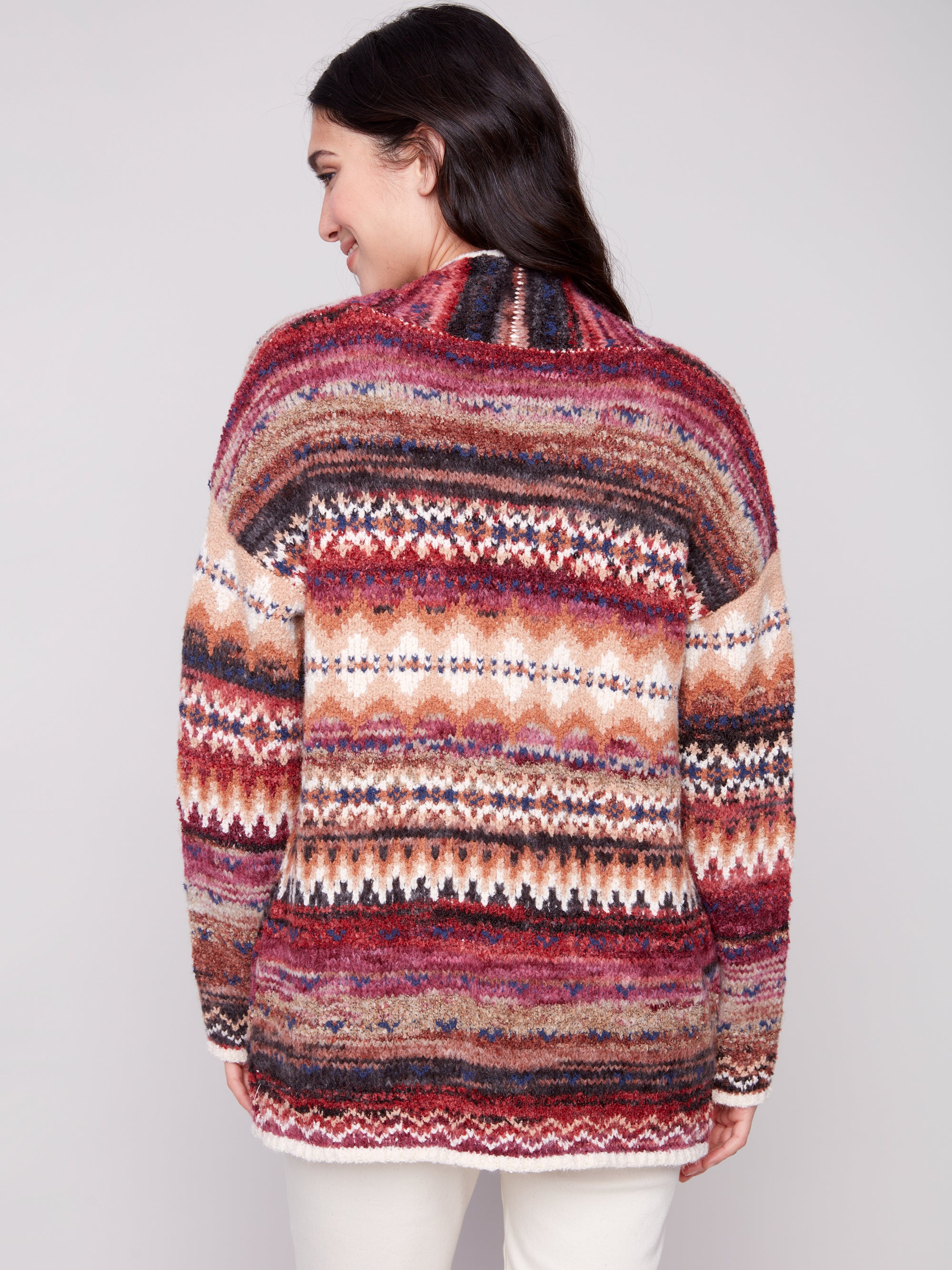 CARDIGAN | SPACE DYE JACQUARD-Jackets & Sweaters-CHARLIE B-Coriander