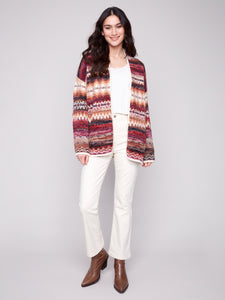 CARDIGAN | SPACE DYE JACQUARD-Jackets & Sweaters-CHARLIE B-Coriander