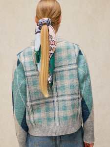 CARDIGAN SWEATER | ARGYLE CHECK-Jackets & Sweaters-WHITE STUFF-Coriander