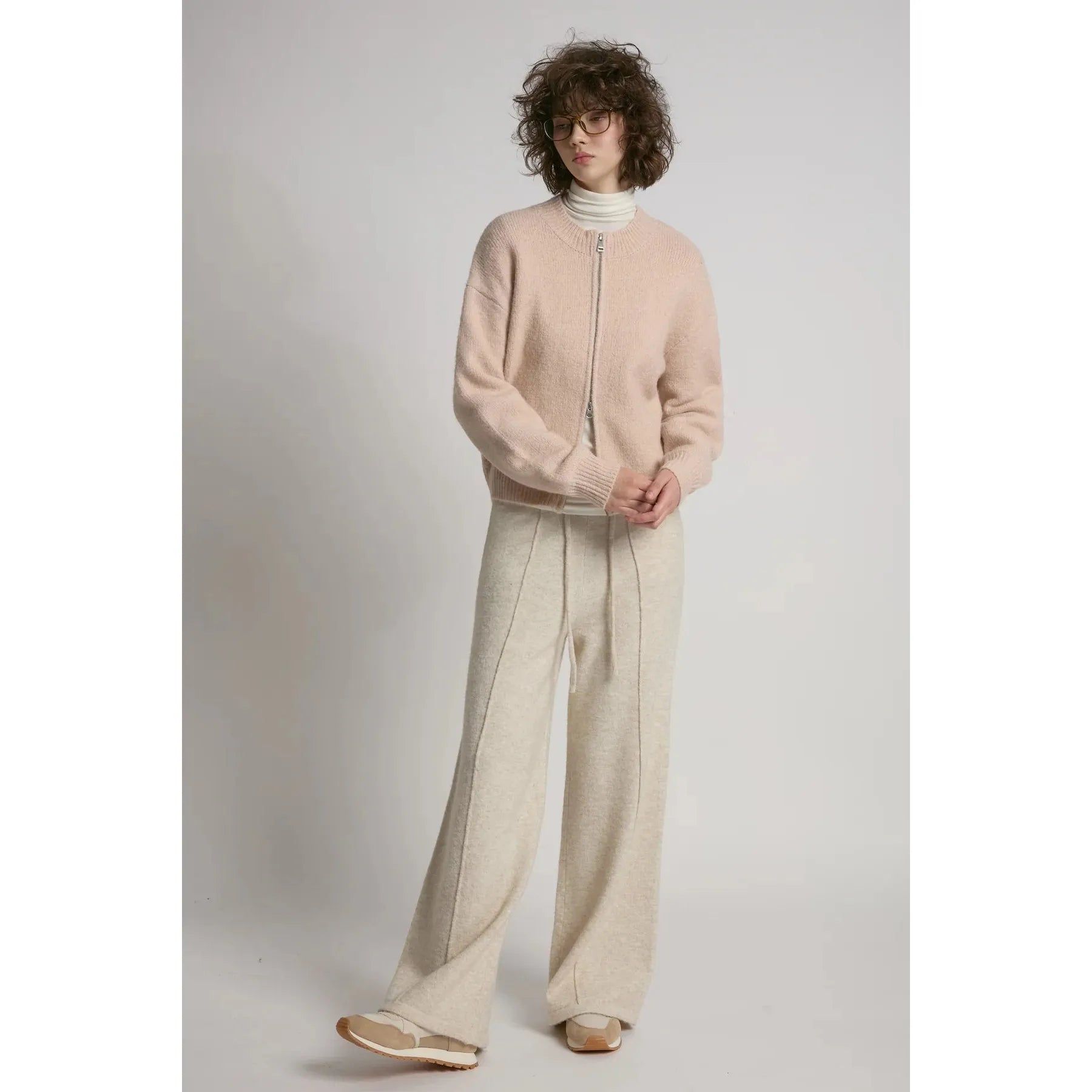 CARDIGAN SWEATER | CROPPED ZIP-UP-Jackets & Sweaters-LOOK BY M-Coriander