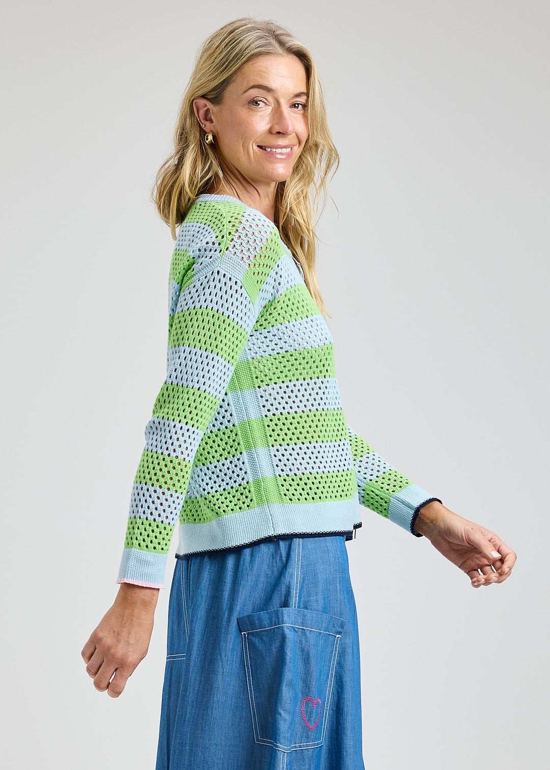 CARDIGAN SWEATER | POINTELLE ZIP-Jackets & Sweaters-ZAKET & PLOVER-Coriander
