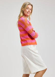 CARDIGAN SWEATER | POINTELLE ZIP-Jackets & Sweaters-ZAKET & PLOVER-Coriander