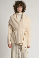 CARDIGAN SWEATER | SHAWL COLLAR BELTED-Jackets & Sweaters-LOOK BY M-Coriander
