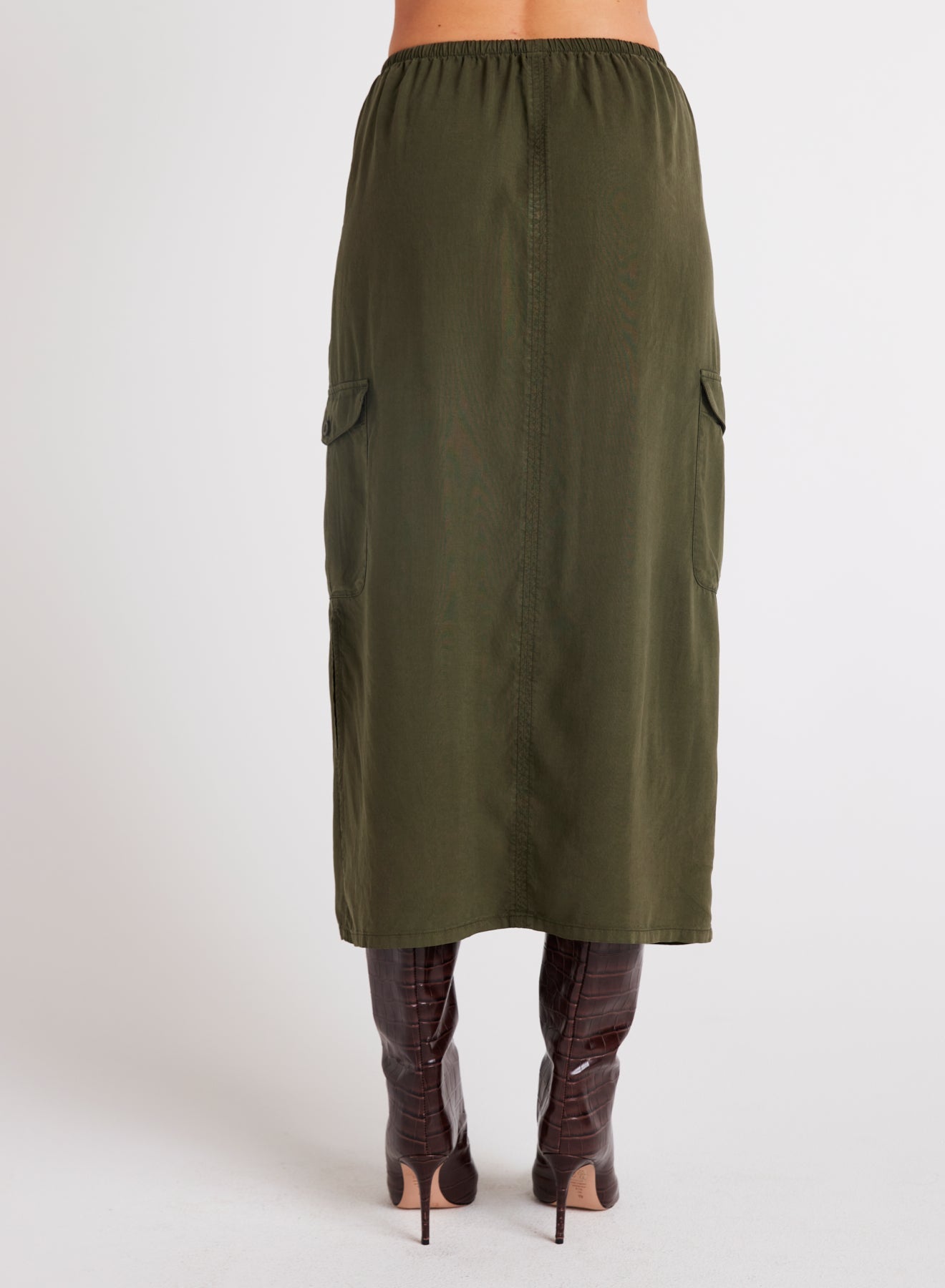 CARGO MIDI SKIRT-Bottoms-BELLA DAHL-Coriander