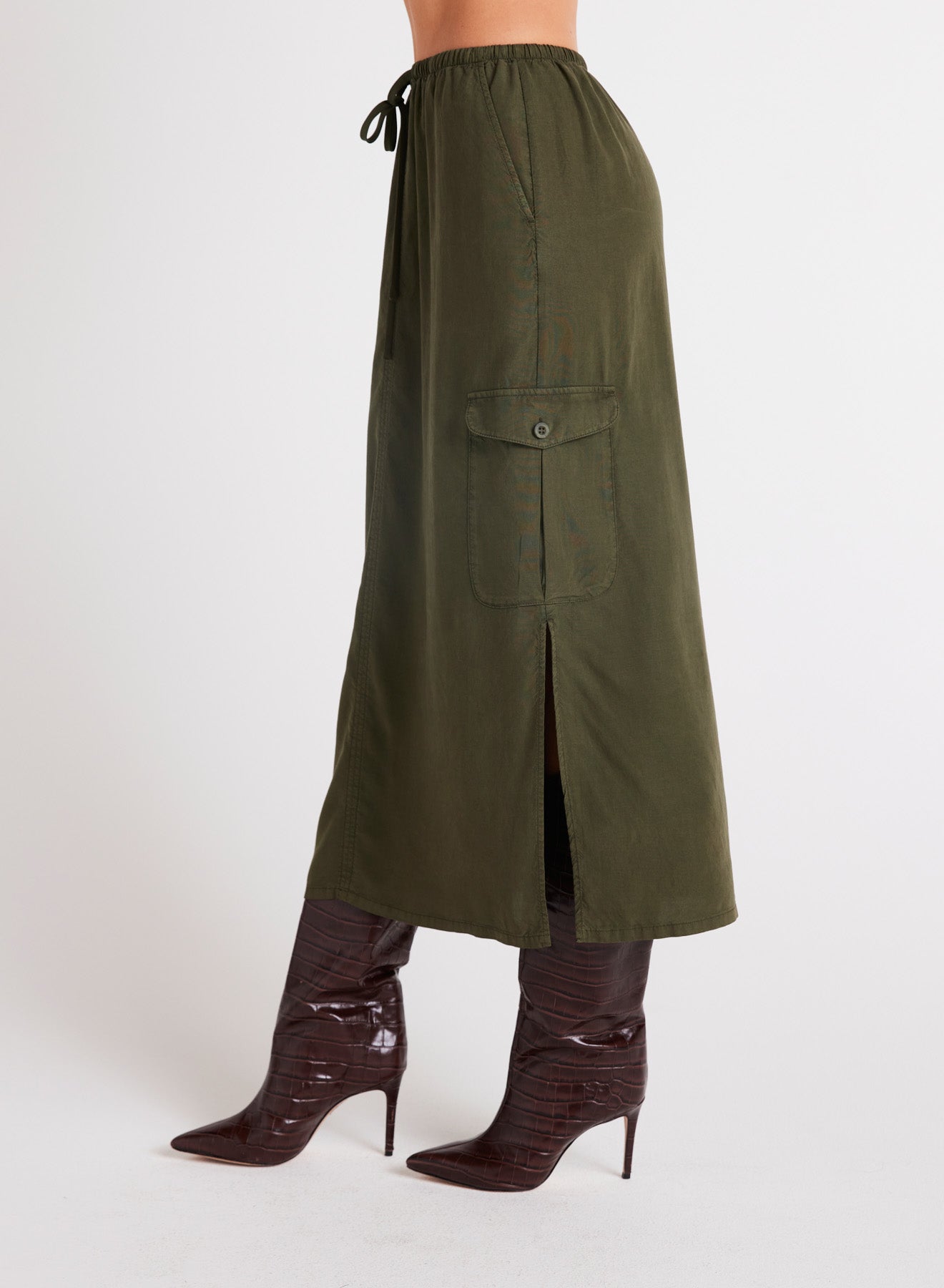 CARGO MIDI SKIRT-Bottoms-BELLA DAHL-Coriander