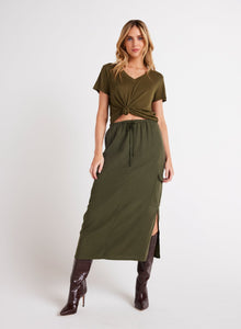 CARGO MIDI SKIRT-Bottoms-BELLA DAHL-Coriander