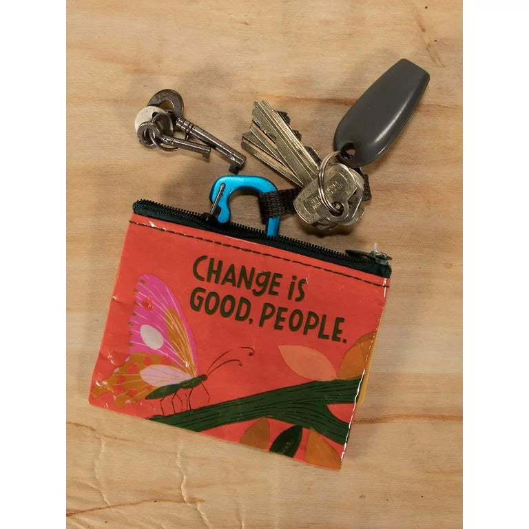CHANGE IS GOOD PEOPLE COIN PURSE-coin purse-BLUE Q-Coriander