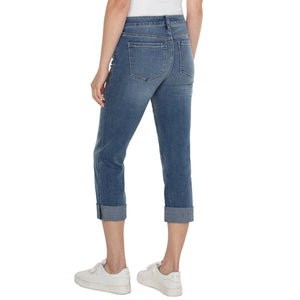 CHARLIE CROP WIDE ROLLED CUFF-Denim-LIVERPOOL-Coriander