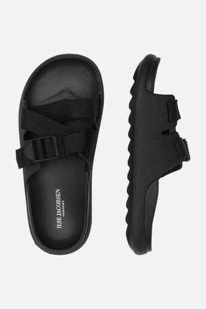 CHERIE SANDAL WITH POLYESTER STRAPS-Footwear-ILSE JACOBSEN-36-BLACK 001-Coriander