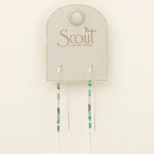 CHROMACOLOUR MIYUKI THREAD EARRINGS | TURQUOISE MULTI-Jewellery-SCOUT-Coriander